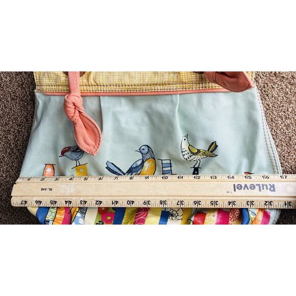 Fossil City Birds Coated Canvas /Leather Tote Shoulder Bag Dble Strap Large Fun - Picture 8 of 9